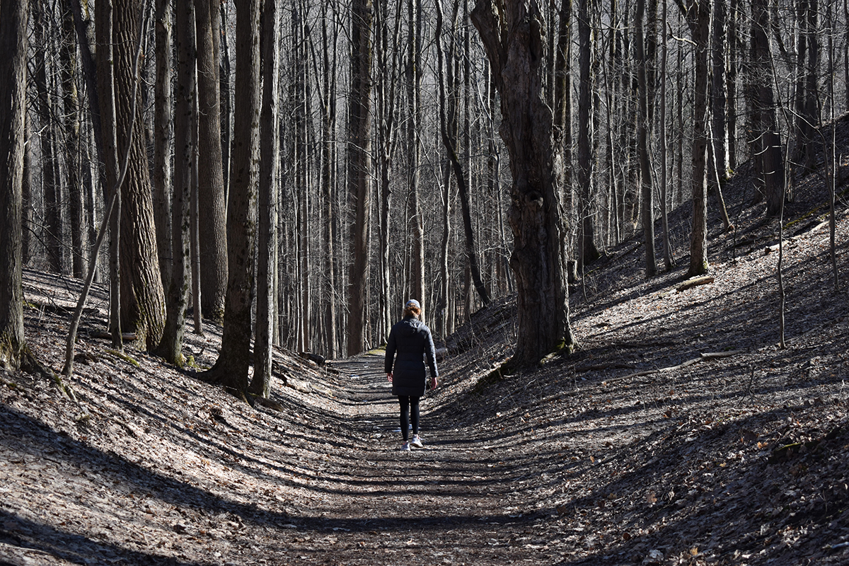 the author in a trail at green lakes