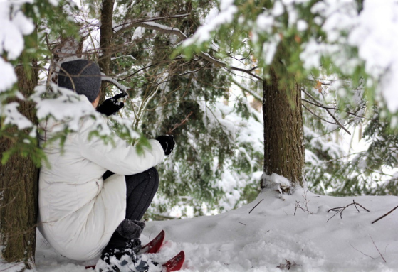 Woman in the snow