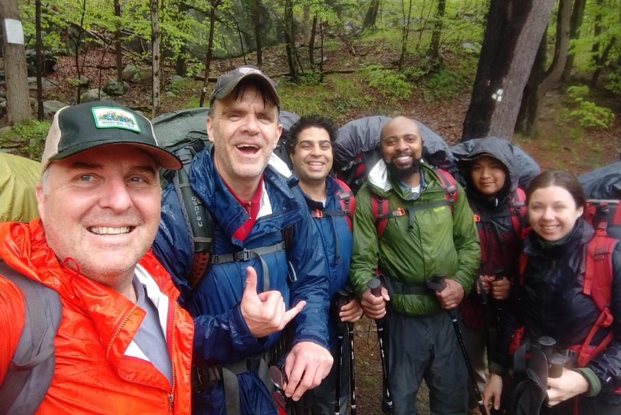 Dan Laffin with veterans on a Rivers of Recovery hiking trip
